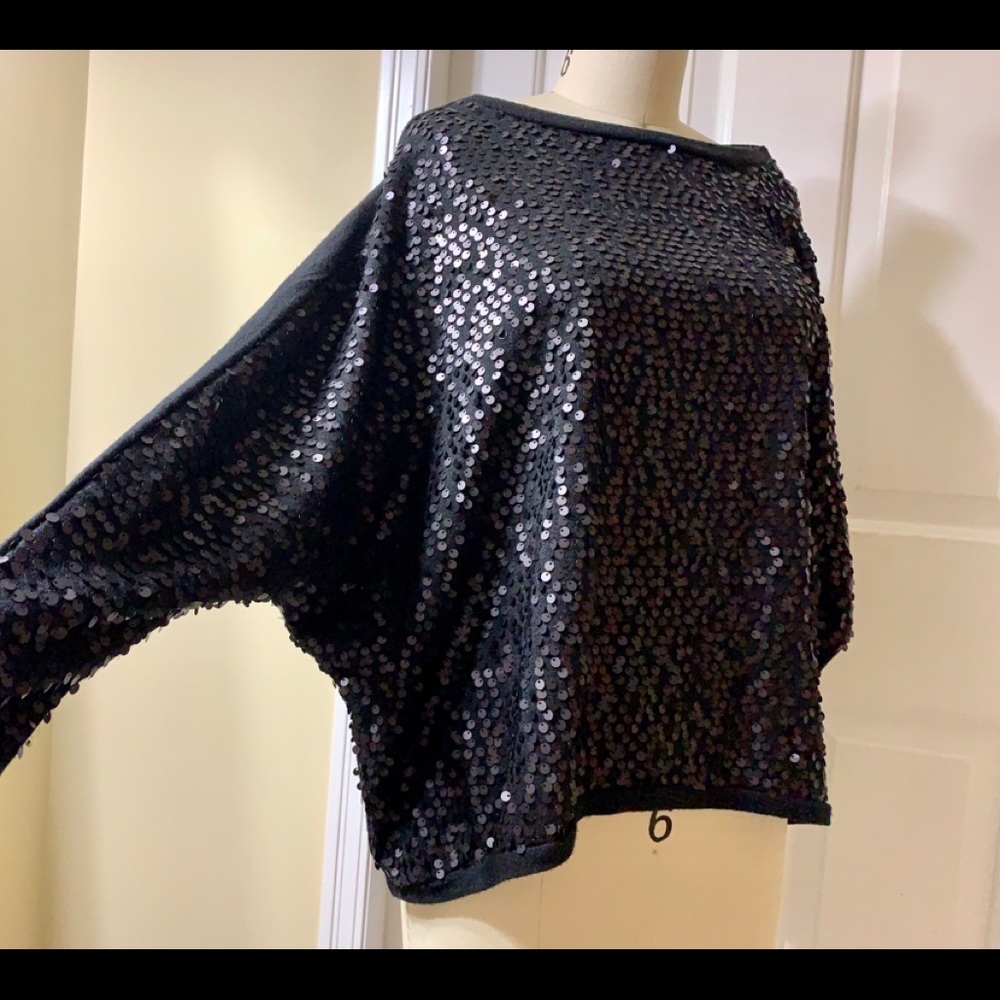 BLACK SEQUIN SWEATER